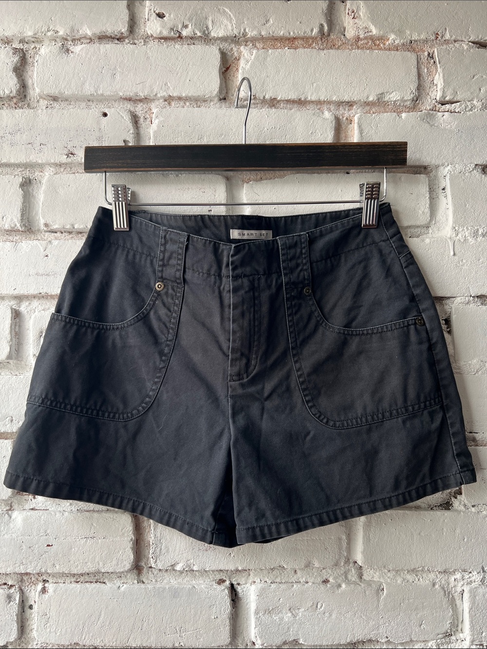 90s mini Black Women’s Casual Pocket Shorts Smart set utility casual mid rise
